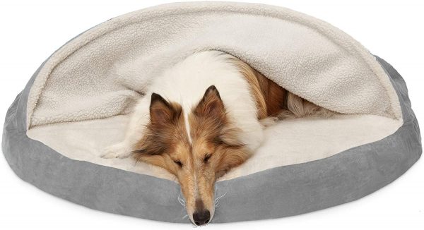 44" Round Sherpa Cave Orthopedic Dog Bed