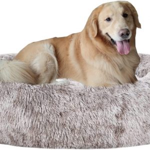 Soothing Faux Fur Donut Dog Bed