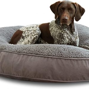 Deluxe Round Pillow Style Sherpa Dog Bed