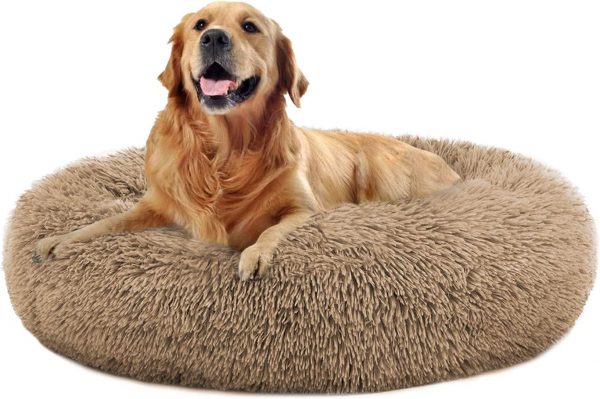 Comfortable, Calming Round Plush Dog Bed