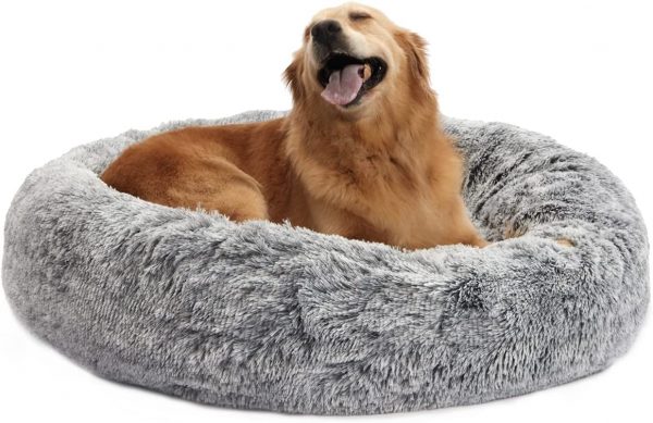 Soothing, Fluffy, Round Donut Dog Bed